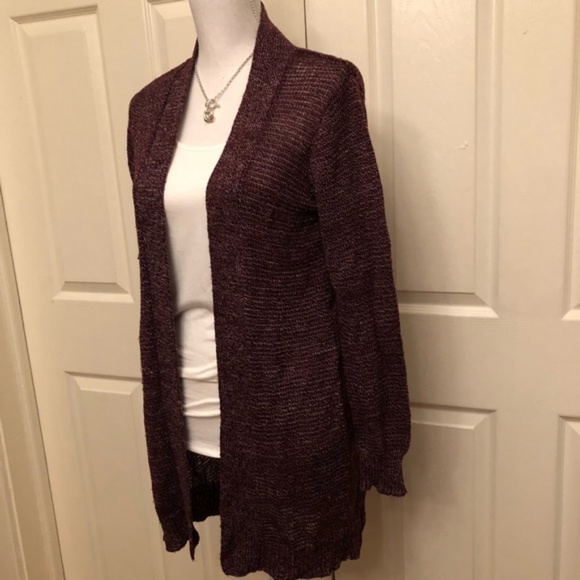 COTTON ON women's open cardigan color burgundy lightweight size S - Picture 2 of 4